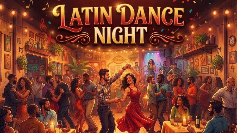Mangos Latin Dance Night event poster.
